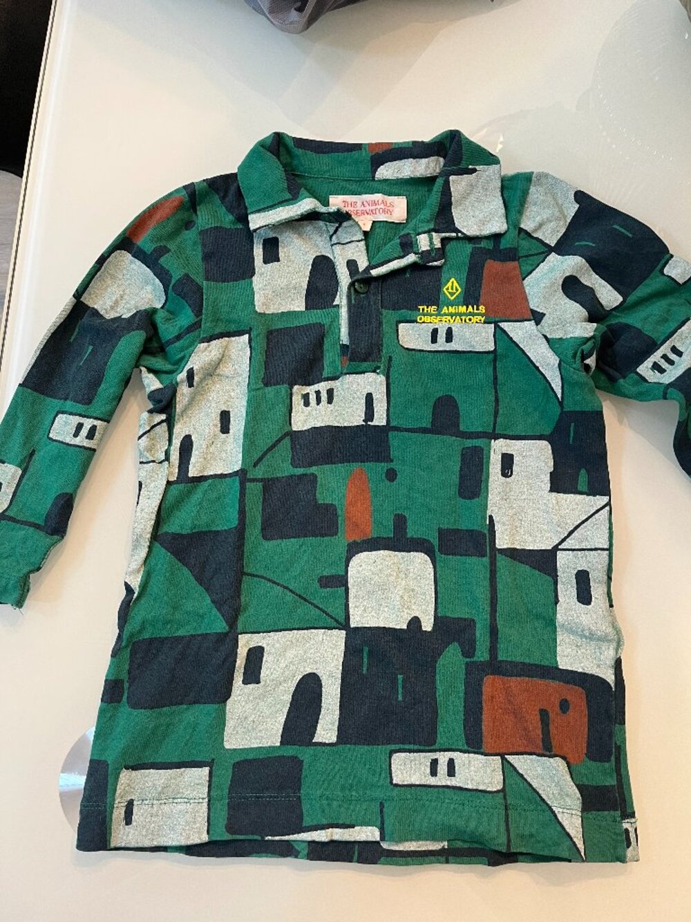THE ANIMALS OBSERVATORY Kids' Dragon House-print Dress In Green